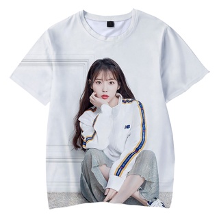 เสื้อยืด แขนสั้น ลําลอง พิมพ์ลายนักร้อง Kpop Singer IU 3D สไตล์ฮิปฮอป แฟชั่นสําหรับผู้ชาย และผู้หญิง