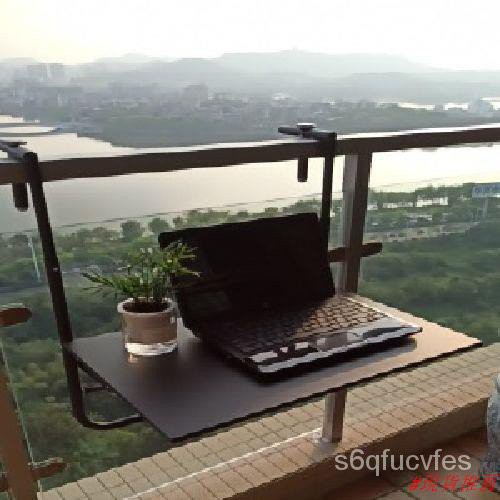 Spot Supply Balcony Railing Hanging Table Folding Convenient Hanging Computer Desk Home Small Bar Creative Lifting Desk à¸£à¸²à¸„à¸²à¸— à¸