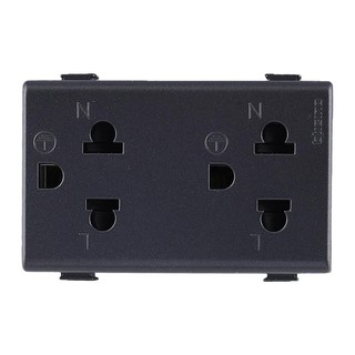 เต้ารับคู่ 3 ขากลมแบน B-TICINO SAG5025DWT DUPLEX SOCKETS B-TICINO SAG5025DWT 2P+E FLAT