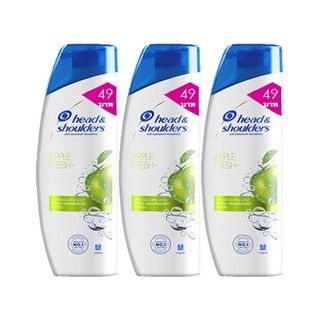 🔥สินค้าขายดี!! เฮดแอนด์โชว์เดอร์ แชมพู แอปเปิ้ล เฟรช 140 มล. แพ็ค 3 ขวด Head &amp; Shoulders Shampoo Apple Fresh 140 ml x 3