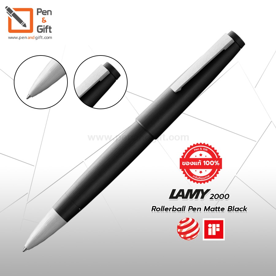 LAMY 2000 Rollerball Pen Matte Black - ปากกาโรลเลอร์บอล ลามี่ 2000 ดำด้าน  ปากกาโรลเลอร์บอล LAMY