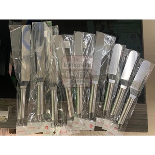 E_สปาตูล่า ด้ามตรง/งอ 6"8"10"ที่ปาดหน้าเค้ก สเปตูล่า spatula สแตนเลสแท้ SUS304 ทั้งด้าม