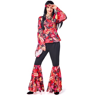 hippie clothing European and American retro 60s party party hippie red and black country singer suit quality assurance AN6Y