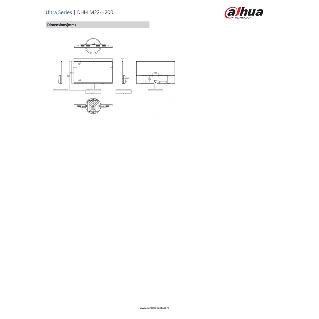 Dahua จอมอนิเตอร์ Full HD รุ่น DH-LM22-H200 21.5 นิ้ว #3