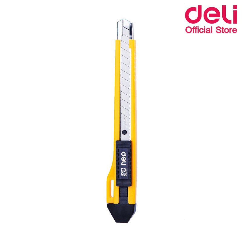 Deli 2031 คัตเตอร์  (1อัน) คัตเตอร์ 13 ใบมีด รางเหล็ก มีช่องเก็บใบมีดสำรอง ระบบล๊อกออโต้ 1 ชิ้น