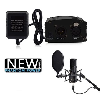 New Alitech แหล่งจ่ายไฟ 48V Phantom Power + สายสัญญาณ Cable For Condenser Microphone ไมค์อัดเสียง ไมค์โครโฟน48V