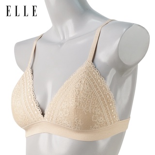 ELLE เสื้อชั้นในQV1113 เกรด A ของแท้สินค้าแบรนด์ดัง ทรงเต้าสามเหลี่ยม ไม่มีโครง ลูกไม้ทั้งตัว/บราลูกไม้ ซับฟองน้ำ