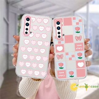 หัวใจสีชมพู ลายดอกไม้ เคส Realme C15 C21 C11 2021 C21Y C31 C35 C25 C20 C3 C12 C2 C25S 5 5S 5i C17 7i C1 C25Y C2 C3i 6i C20A realme Narzo 20 10 10A 20A 30A เคสโทรศัพท์แบบใส