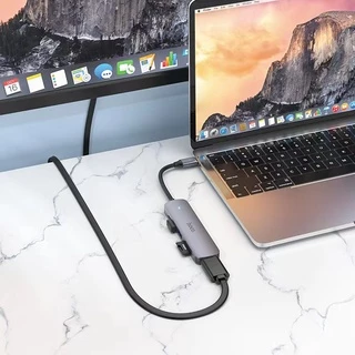 Hoco HB28 /HB14 Easy display HUB Type-C เป็น HDTV+ USB3.0 + USB2.0 + SD + TF + PD เข้ากันได้กับระบบปฏิบัติการส่วนใหญ่