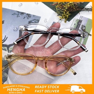 (HENGHA)COD MOSCOT แว่นตาทรงกลมสไตล์เกาหลีย้อนยุคป้องกันรังสีสำหรับผู้หญิง