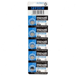 maxell ถ่าน SR920 SW 371 maxell 1.55V แท้100% SR920SW จำหน่าย แผงละ 5ก้อน
