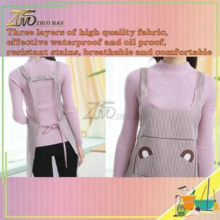 ผ้ากันเปื้อน ผ้ากันเปื้อนทำอาหาร เนื้อผ้าpolyester น้ำหนักเบา ใส่สบาย ซักง่าย แห้งไว พับเก็บง่าย