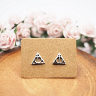 ต่างหูเงินแท้ 92.5% Deathly Hallows / Harry potter earrings เครื่องประดับแฮร์รี่พอตเตอร์