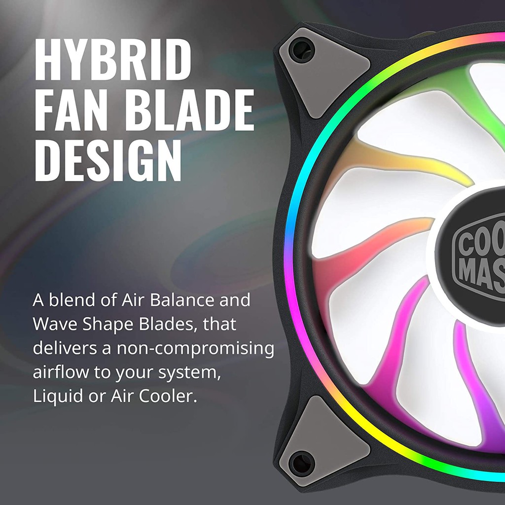 FAN Cooler Master MasterFan MF120 Halo Duo-Ring ARGB Lighting 120mm  #coolermaster