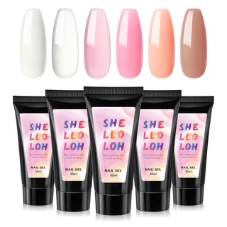 Shelloloh เจลต่อเล็บ สีนู้ด 30 มล. เลือกได้ 6 สี ติดทนนาน 1 ชิ้น