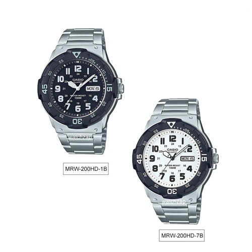 CASIO นาฬิกาข้อมือผู้ชาย สายสแตนเลส รุ่น MRW-200HD,MRW-200HD-1B,MRW-200HD-7B