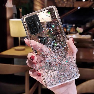 เคสโทรศัพท์ Ready Stock Handphone Case Xiaomi 11T Pro 5G POCO X3 GT NFC M3 Pro F3 Glitter Sequins Starry Sky Casing Tpu Transparent Soft Cover Shockproof Protective Shell เคส