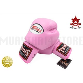 นวมชกมวย TWINS SPECIAL BOXING GLOVES BGVL-3 Pink นวมต่อยมวย หนังแท้ สีชมพู