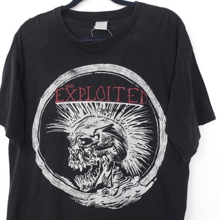 ผ้าฝ้ายคอกลมNf2gd256ew เสื้อยืด ผ้าฝ้าย พิมพ์ลายหัวกะโหลก THE EXPLOITED Skull L XL สไตล์วินเทจ 90s สําหรับผู้ชาย RYN126D