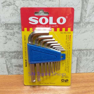 SOLO 902 MM กุญแจตัวแอล กุญแจหกเหลี่ยม ประแจตัวแอล ประแจหกเหลี่ยม กุญแจตัวแอล 10 ตัวชุด