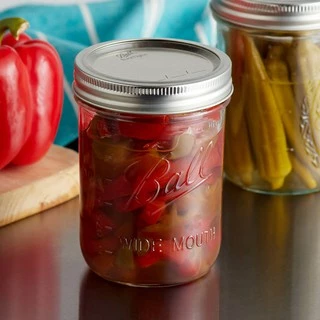 66000 Ball Mason Jar Wide Mouth Pint Jar 16 oz ขวดโหลแก้วบอลล์ ปากกว้าง พร้อมฝา 16 ออนซ์ แก้วถนอมอาหาร