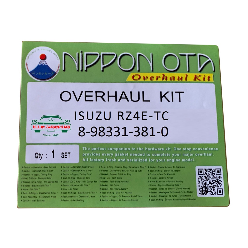 ปะเก็นชุดใหญ่  ISUZU D-MAX BLUE POWER 1.9  RZ4E-TC