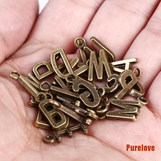 Purelove จี้ตัวอักษร A - Z สีเงิน สีทอง สําหรับทําเครื่องประดับ 26 ชิ้น