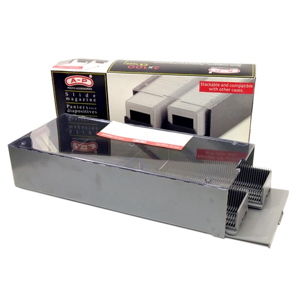 AP Slide Film CS Type PVC Storage Case Keeper Box พร้อมช่องนิตยสารมาตรฐาน 2 x 100