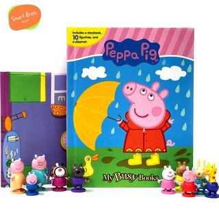 พร้อมส่ง *ลิขสิทธิ์แท้* หนังสือบอร์ดบุ๊ค Peppa Pig My Busy Book Board book , Map, 10 Figures