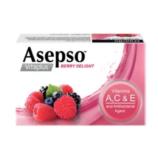 Asepso Vitaplus Berry Delight สบู่อาเซปโซ สบู่ วีต้าพลัส กลิ่นเบอรี่ ดีไลท์ ขนาด 70 กรัม 1 ก้อน 07064