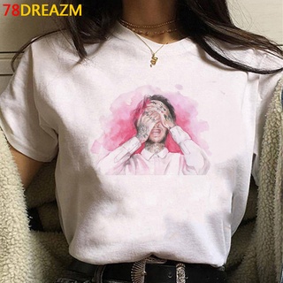 เสื้อยืดสีขาวเสื้อยืด พิมพ์ลาย Lil Peep สไตล์วินเทจ ฮาราจูกุ แฟชั่นฤดูร้อน สําหรับผู้ชายS-4XL