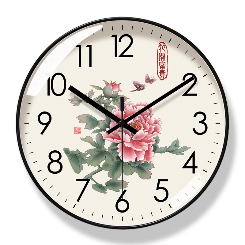 6326Chinese Style Flower and Bird Wall Clock Living Room Clock Fashion ...