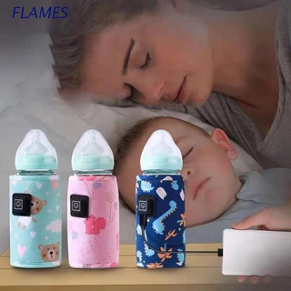 FL Portable USB Baby Bottle Warmer Travel Milk Warmer Infant Feeding Bottle Heated Cover Insulation Thermostat Food Heater