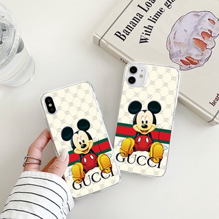 GUCCI Mickey เคสไอโฟน 11 12 13 pro max cartoon 14 plus phone case เคส iPhone 7 8 Se2020 7Plus 8พลัส X Xr Xs Max cover