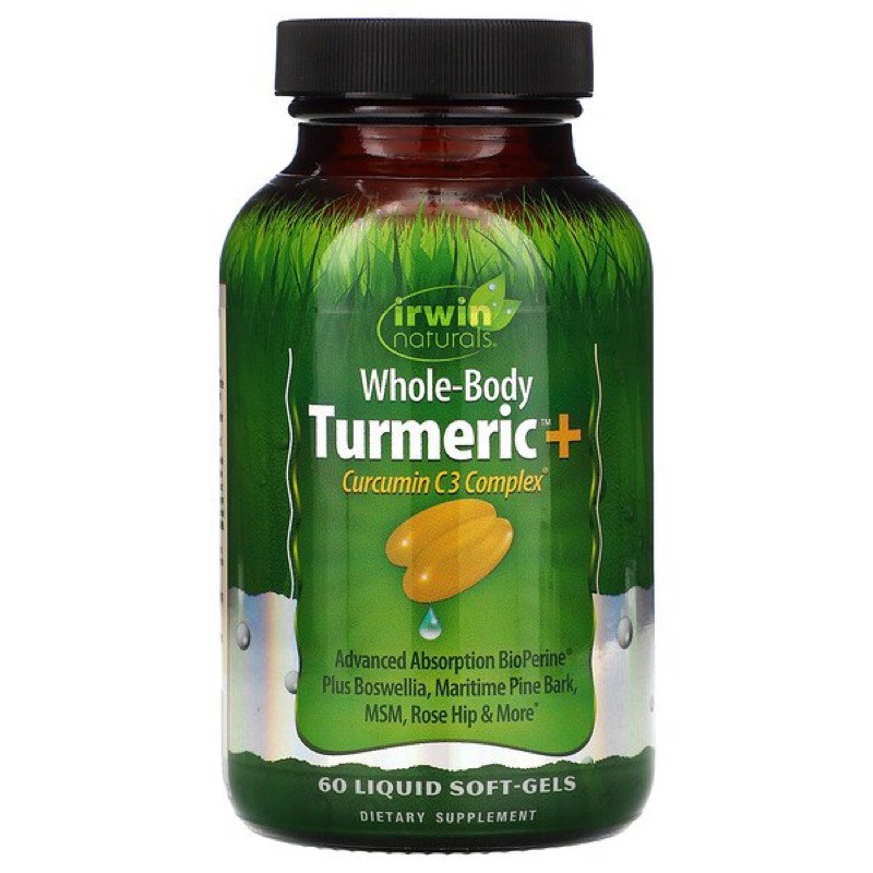 🛫พรีออเดอร์🇺🇸 Irwin Naturals, Whole-Body Turmeric+, 60 Liquid Soft-Gels