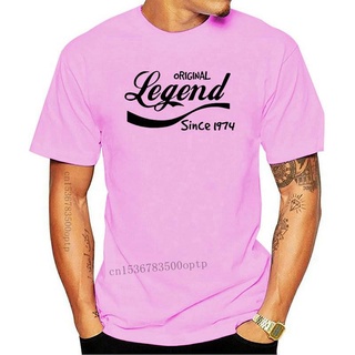 T-shirt  ขายดี เสื้อยืดลําลอง แขนสั้น พิมพ์ลาย Legend Since 1974 Funny 47th Birthday สําหรับผู้ชาย ACoegg68AKcjon34S-5XL