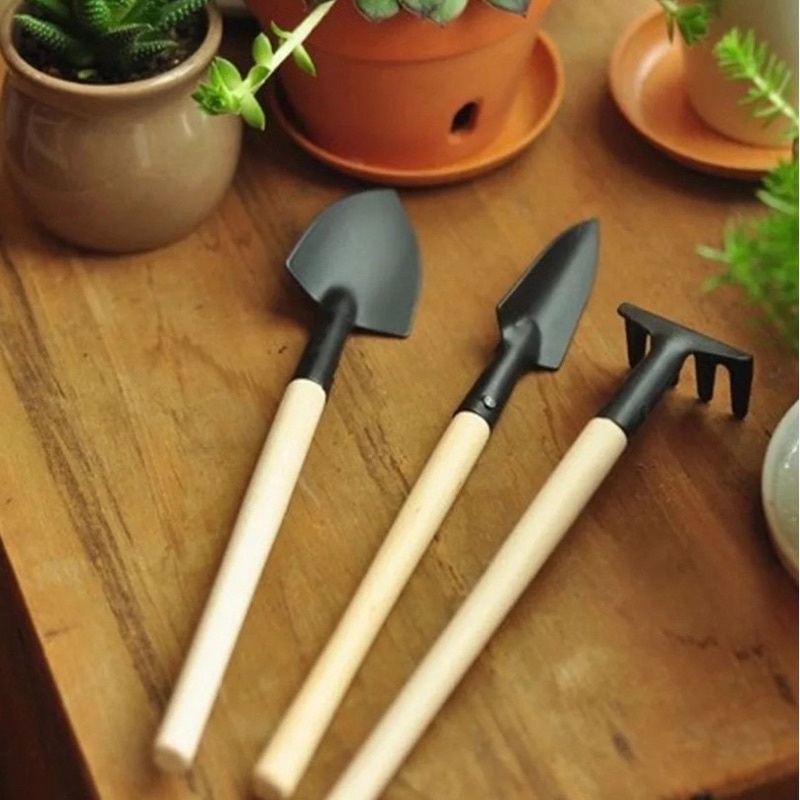 อุปกรณ์พรวนดินขนาดเล็ก พลั่วจิ๋ว คราดจิ๋ว diy เชท 3 ชิ้น