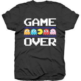 เสื้อยืดโอเวอร์ไซส์ขายดี เสื้อยืดลําลอง แขนสั้น พิมพ์ลายเกม Pac-man สําหรับผู้ชาย IFkhen62GNogfc54S-3XL