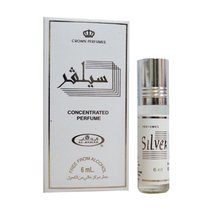 น้ำหอมอาหรับ ​ Silver​ Al rehab​ perfume​ oil ​6ml ​ผู้ชาย พกพา สดชื่น แท้