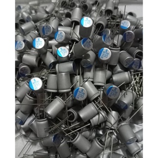 330uF 25V  Capacitor  สีเงินแทบฟ้า ขนาด 12x8mm. ของดีของแท้จากโรงงาน  330UF 25V ตัวเก็บประจุแบบอิเล็กโทรไลต์/10ตัว