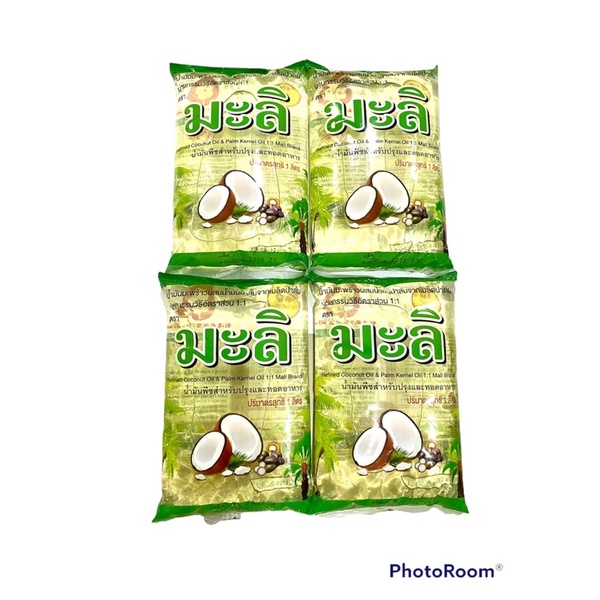 น้ำมันมะพร้าวผสมน้ำมันปาล์มจากเมล็ดปาล์ม อัตราส่วน 1:1 ตรามะลิ (MALI BRAND) ขนาด 1 ลิตร (แพ็ค 4 ถุง)