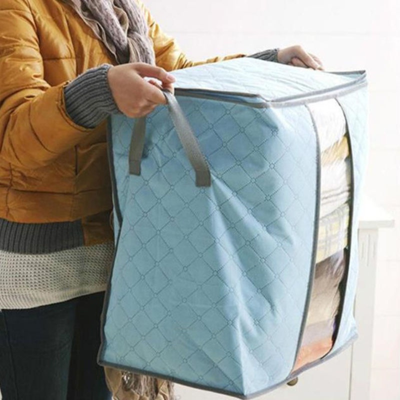 พร้อมส่งด่วน ถุงเก็บผ้าห่ม ผ้านวม เสื้อผ้า พับได้ มีซิปรูดปิด - รูปที่ 7