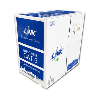 Link Lan Cable สายแลน สายสัญญาณข้อมูล CAT6 UTP Enhanced Cable,CMR White (305m/Box) US-9106