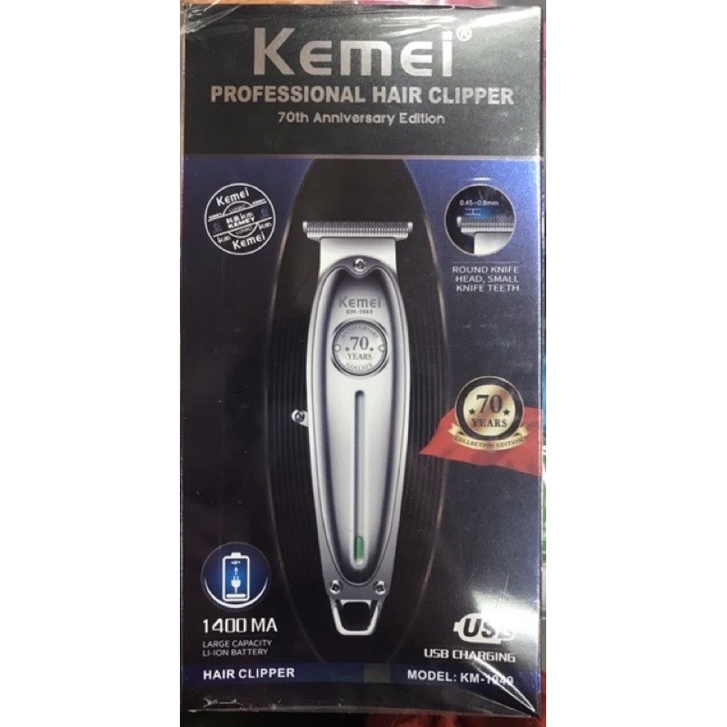 Kemei KM1949 KM1949a KM9371 แบตตาเลียนตัดผม Clipper Trimmer คุณภาพดีมาก ใบตัดละเอียด 0.45-0.8MM. แบบชาร์จไฟฟ้า - รูปที่ 4