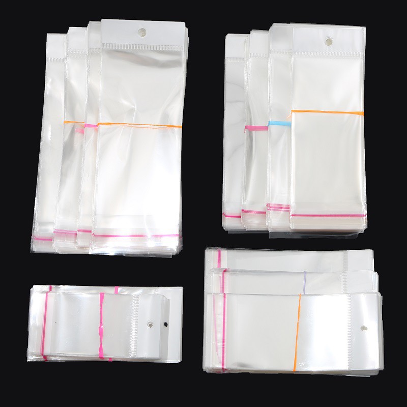 OPP Packing Bags 100Pcs/lot Transparent Self Adhesive Seal Plastic Storage Bag OPP Pack Bag With Hang Hole Retail Packaging Pouch - รูปที่ 5