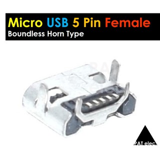 อะไหล่ พอร์ต ขั้วต่อ ตัวเมีย Micro USB  Type Female Jack 5 Pin Boundless Horn Type Connector P071