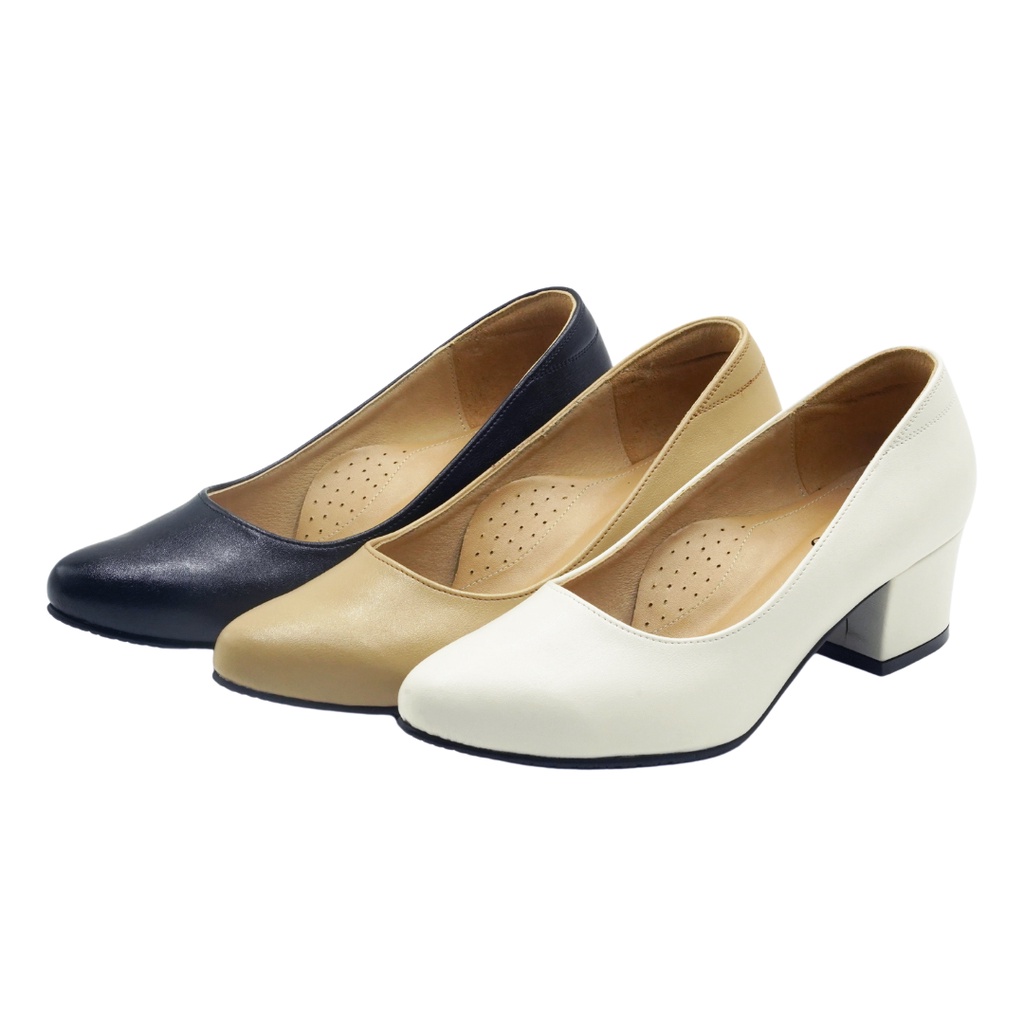 รองเท้าคัทชูส้นสูง หนังPU ซับหนังPU สำหรับใส่ทำงาน (WORKING STYLE) D76670