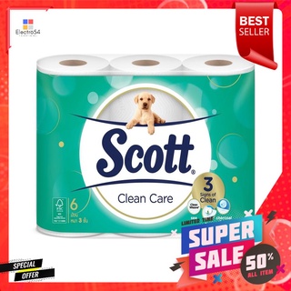 กระดาษชำระ SCOTT CLEAN CARE แพ็ค6TOILET TISSUE SCOTT CLEAN CARE PACK 6