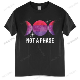 [COD]เสื้อยืดคอกลม ผ้าฝ้าย พิมพ์ลายธง Black Not A Phase Bisexual Lgbt Bi Gay Pride Moon ขนาดใหญ่ สําหรับผู้ชายS-5XL