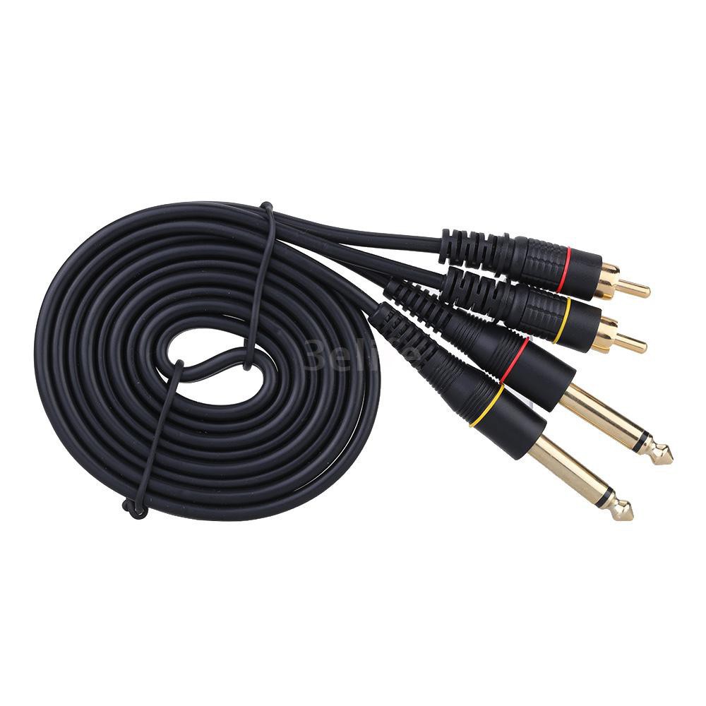 10ft dual rca male jack to dual 6 35mm 1 4 ts male plug stereo audio